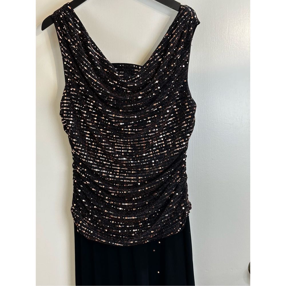R & M Richards 16W black and copper evening dress - Picture 5 of 9